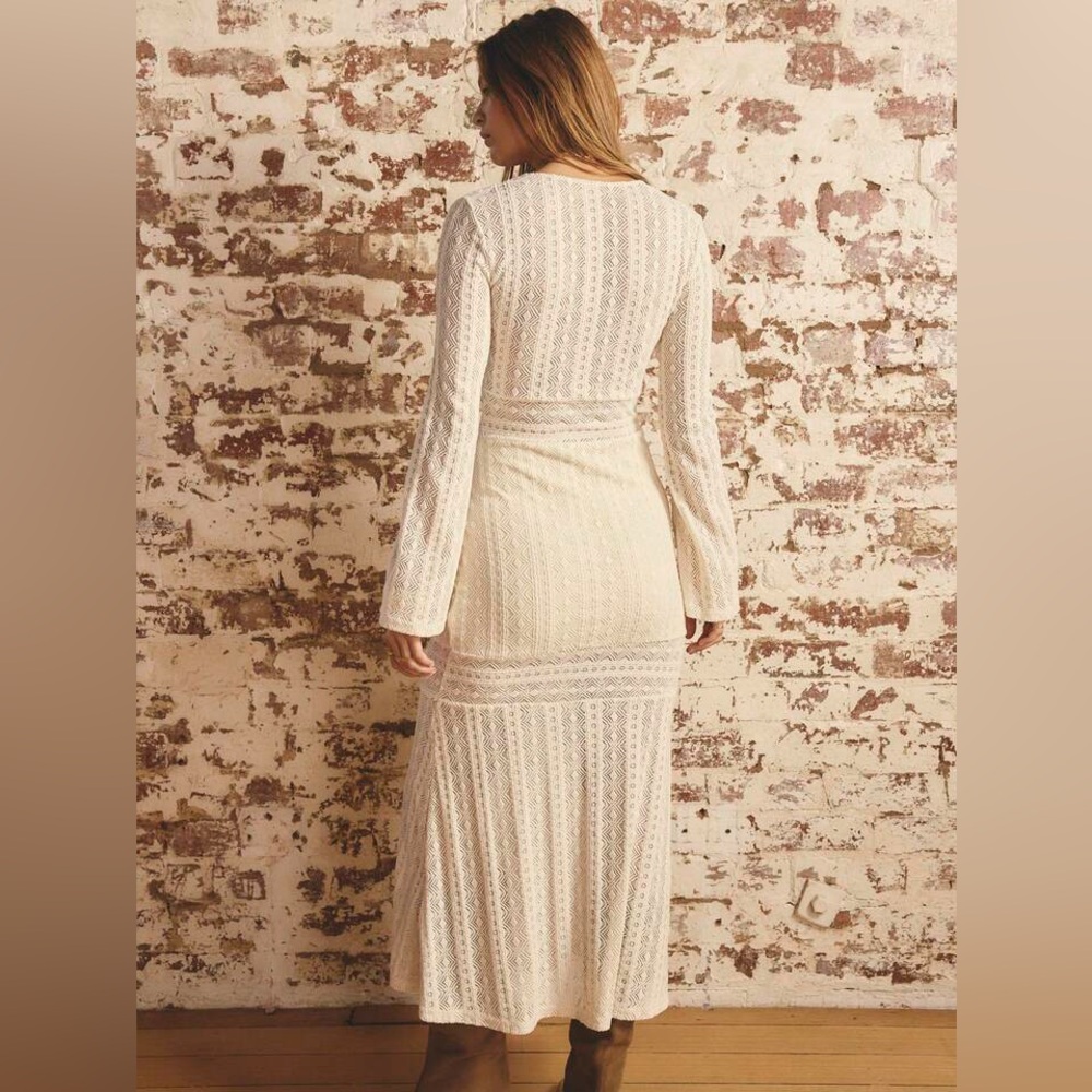 Aralina Western Lace Bell Sleeve Ivory Lace Maxi Dress NWOT sz: XL - Picture 5 of 14